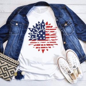 Proud American sunflower t-shirt unisex